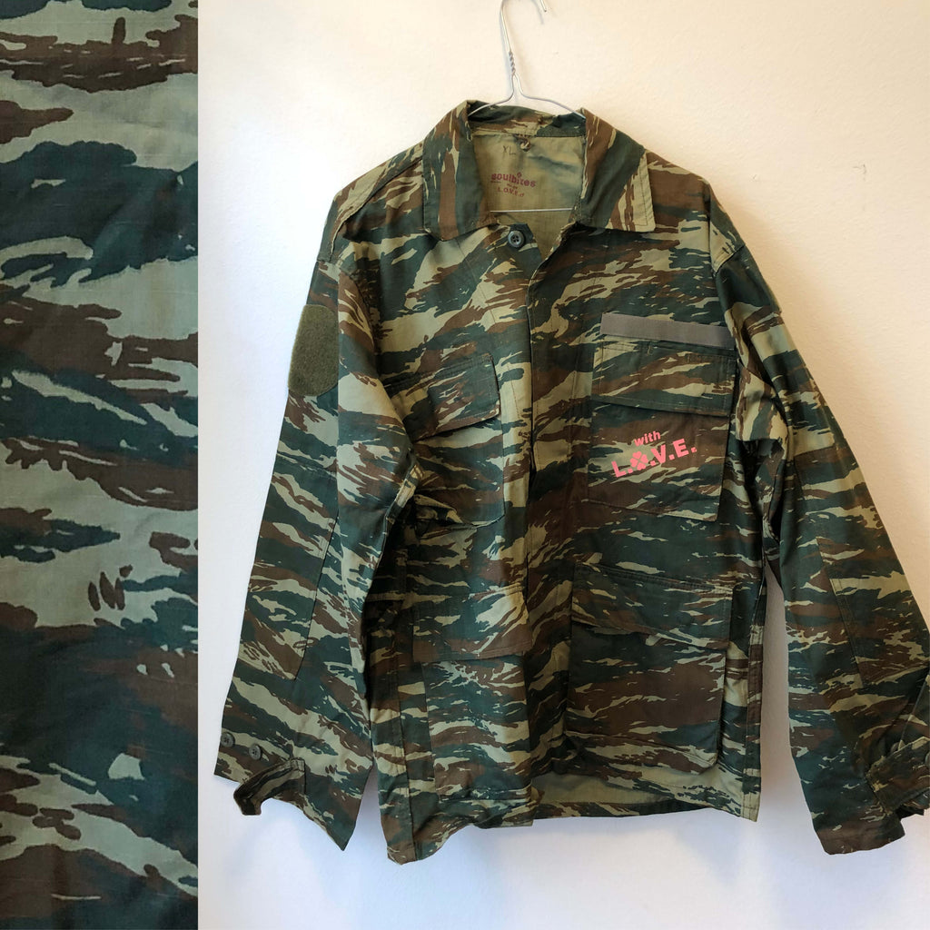 Vintage army jacket “yes” #XL0021