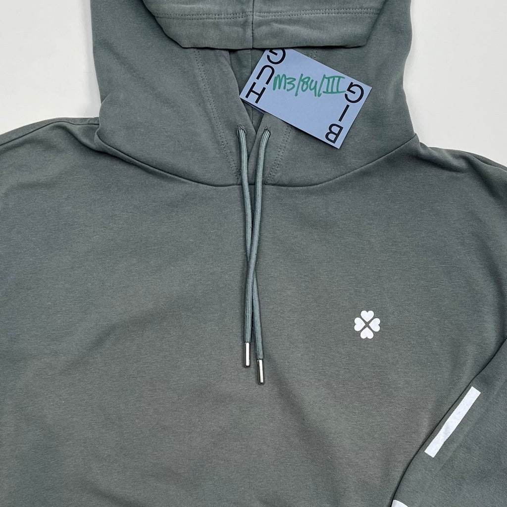 BIG HUG upcycled hoodie “M3/83/III” sage green