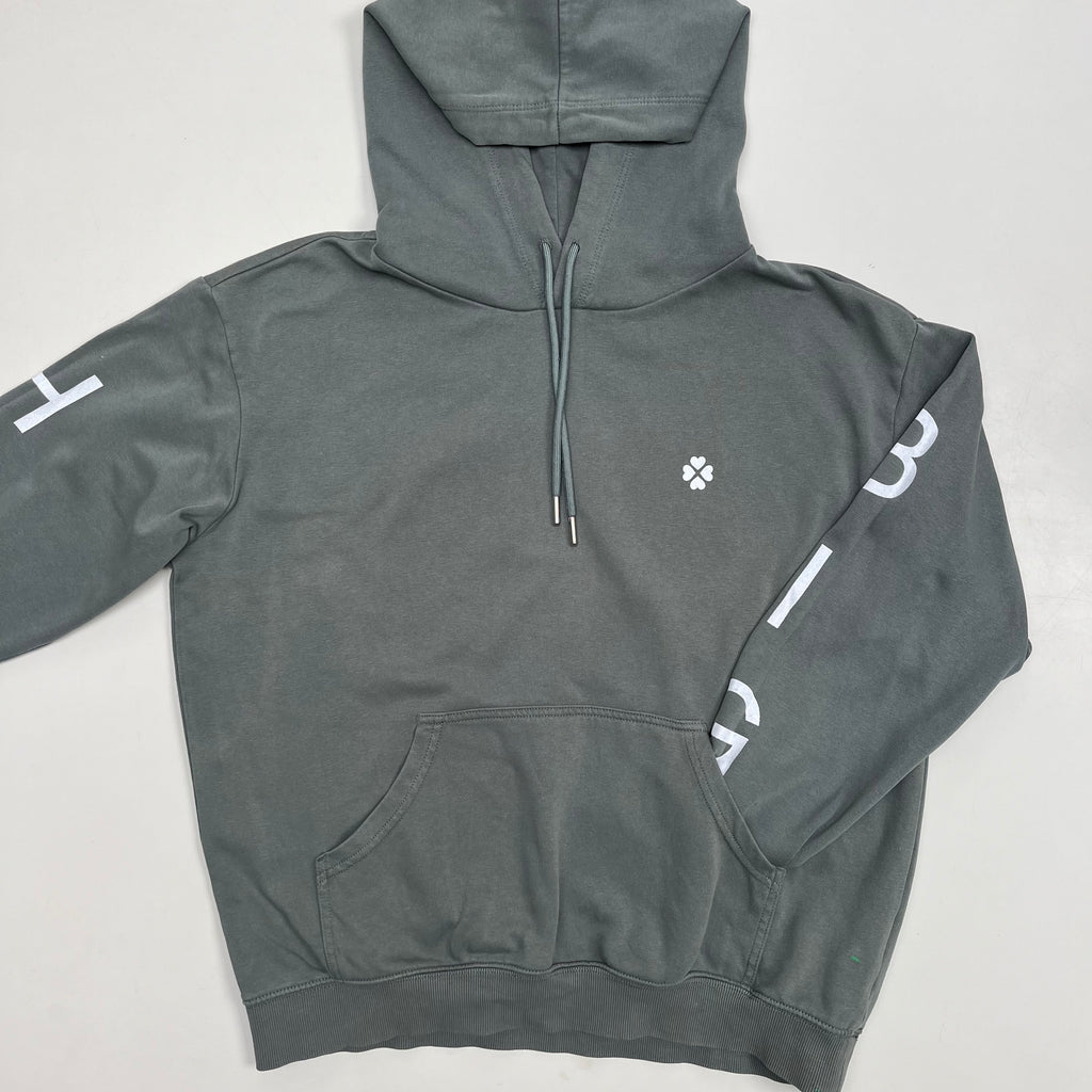 BIG HUG upcycled hoodie “M3/83/III” sage green