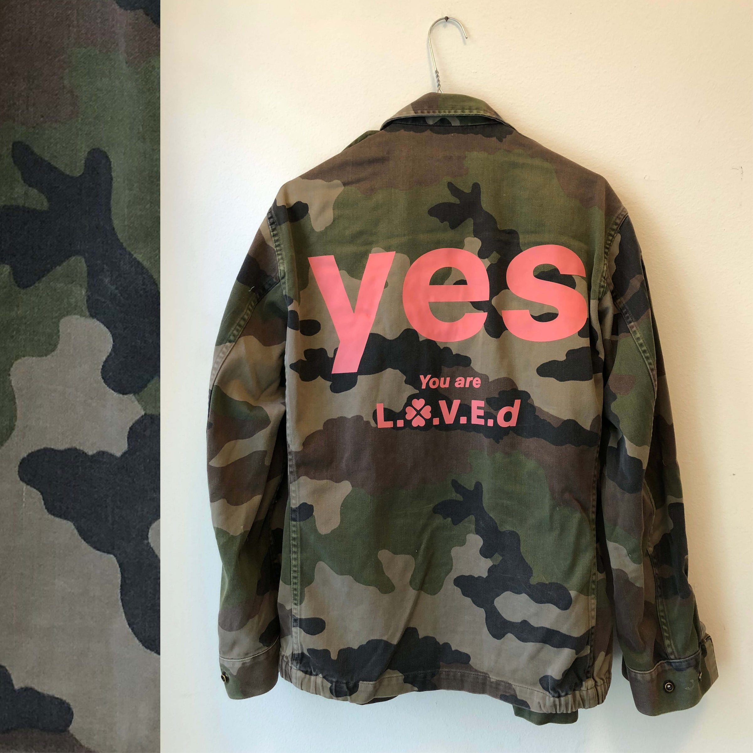 Vintage Army jacket “yes” #S0017 | SoulBites