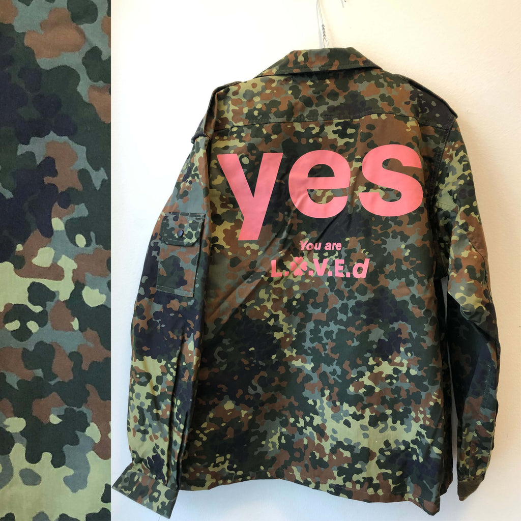 Vintage army jacket “yes” #M0020