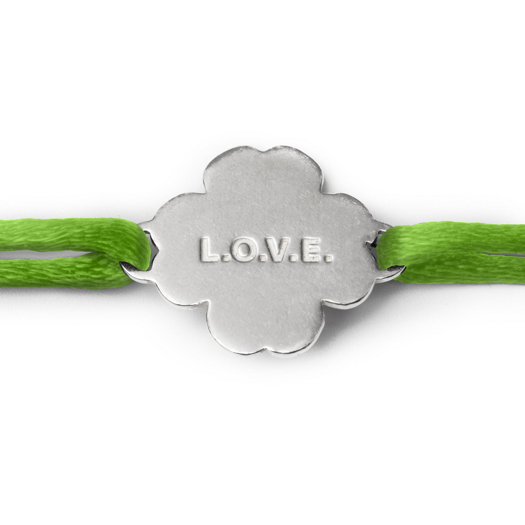 SoulBites recycled silver bracelet  - Lemon Green